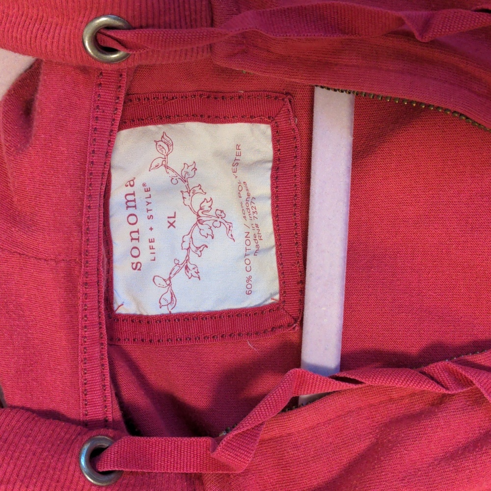 Sonoma Life + Style Red Zip up Hoodie - Picture 3 of 4